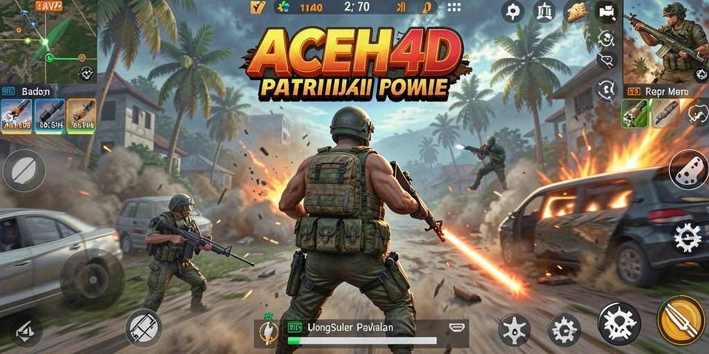 Tampilan seru gameplay ACEH4D dalam pertempuran Battle Royale.