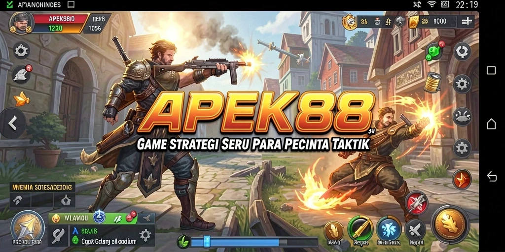 Tampilan gameplay menegangkan dan taktis dari APEK88.