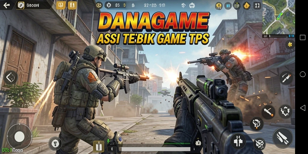 Tampilan gameplay yang seru dari DANAGAME dengan aksi tembak-menembak tajam.