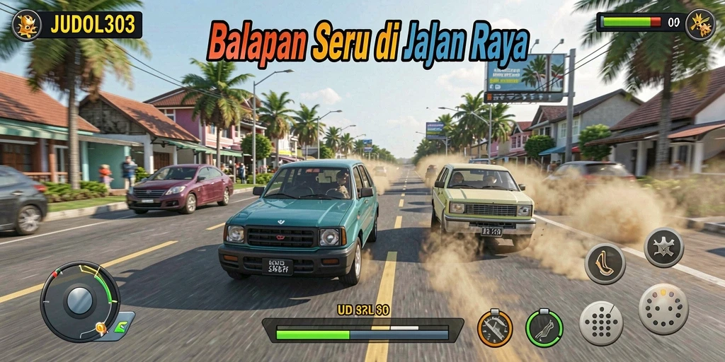 Tampilan gameplay JUDOL303 yang mendebarkan saat balapan.