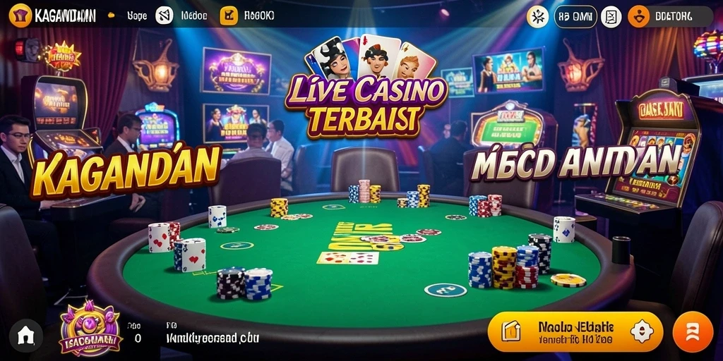 Tampilan gameplay menegangkan di KAGANDAN dengan dealer langsung.