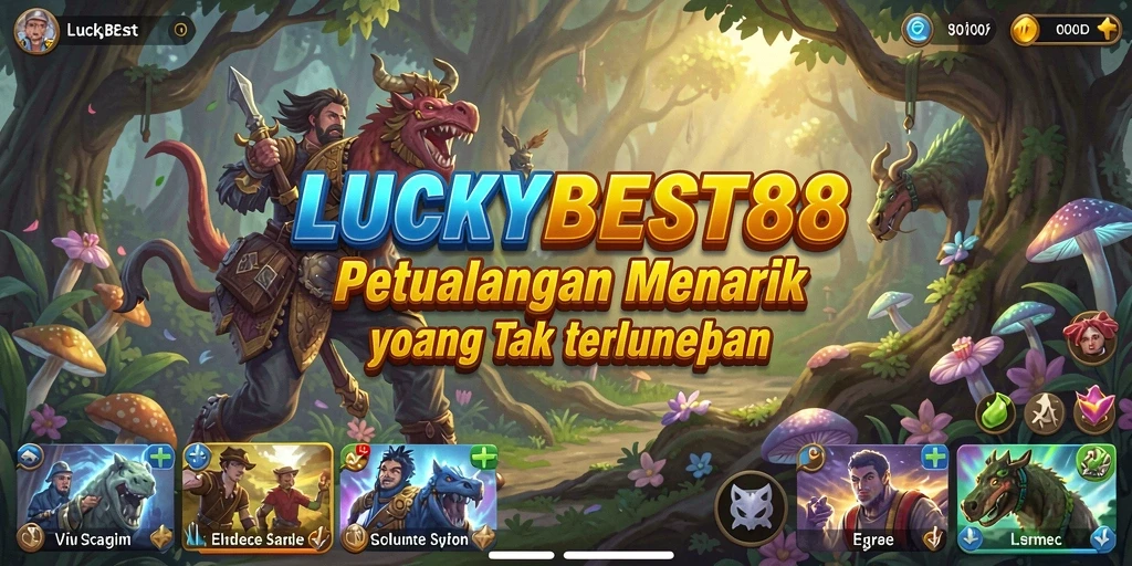 Tampilan gameplay menarik dari LUCKYBEST88 dengan karakter petualang.