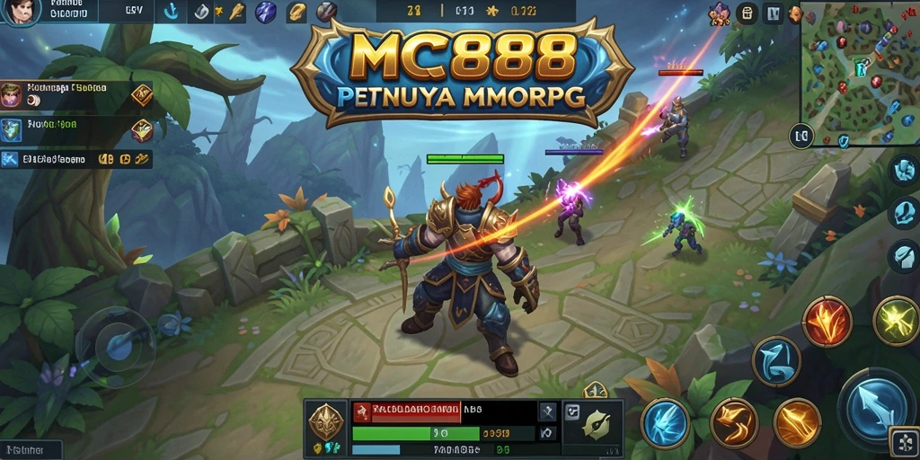 Gameplay seru di dunia fantastis MC888 dengan pertempuran epik.