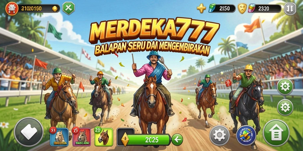 Tampilan gameplay <strong>MERDEKA777</strong> yang menegangkan dan penuh aksi balapan.