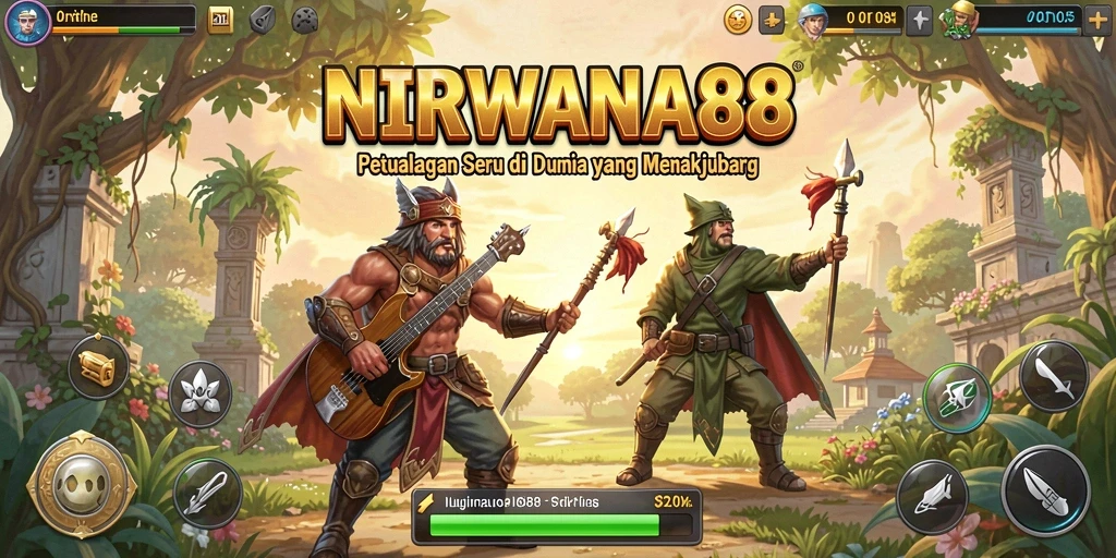 Tampilan gameplay menakjubkan dari NIRWANA88 dengan lingkungan yang kaya petualangan.
