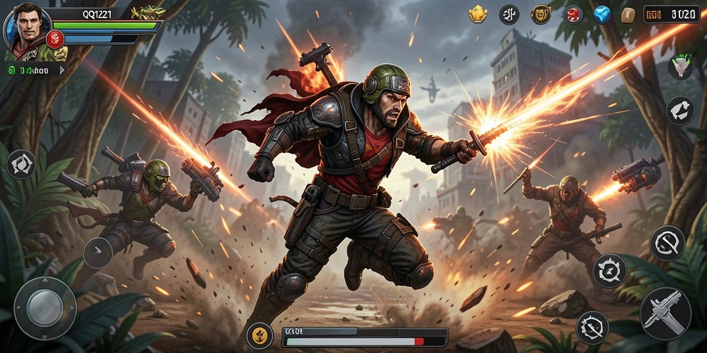 Tampilan menarik dari gameplay aksi QQ1221 yang seru.