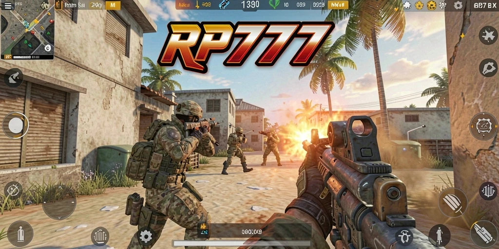 Gameplay seru RP777 dengan aksi menegangkan di medan perang.