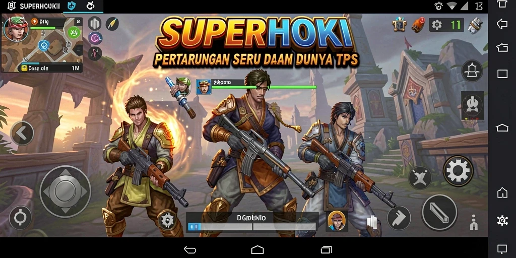 Tampilan gameplay seru dan grafis yang menakjubkan di SUPERHOKI.