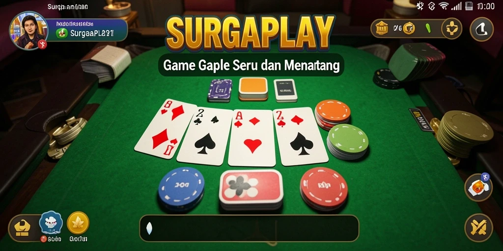 Screenshot gameplay SURGAPLAY yang menunjukkan aksi seru Gaple.