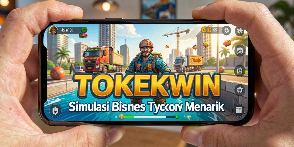 Tangkapan layar utama TOKEKWIN menampilkan gameplay Tycoon yang mendalam.