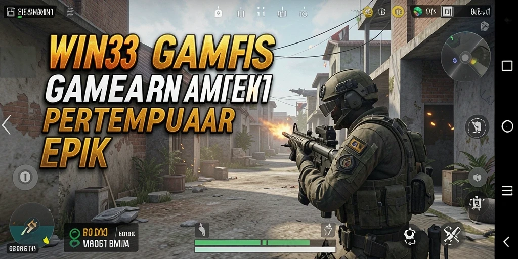 Tampilan gameplay epik dari action FPS yang mendebarkan.